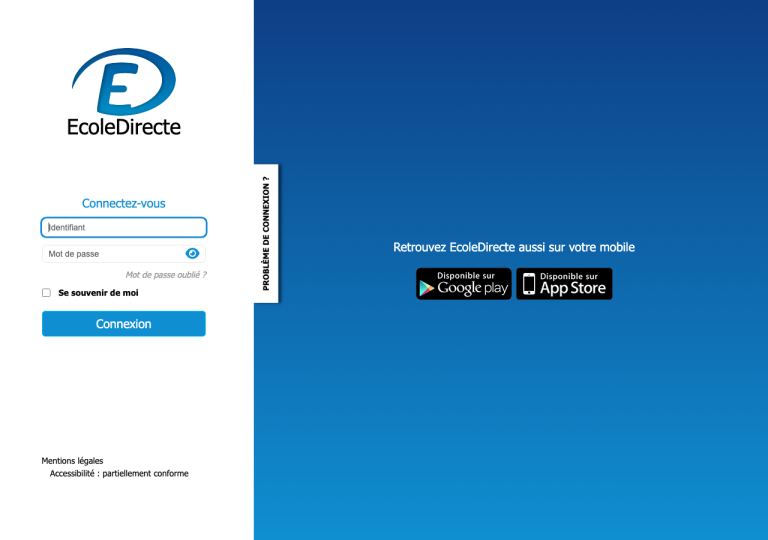 Capture d'écran du site ecoledirecte.com